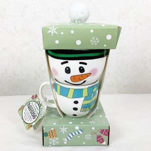 Nestle Snowman Bowl And Mug Set Winter Christmas Gift Hot Chocolate